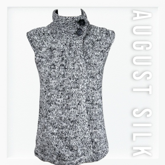 August Silk Sleeveless Thick Marble Knit Sweater sz M - Picture 1 of 11